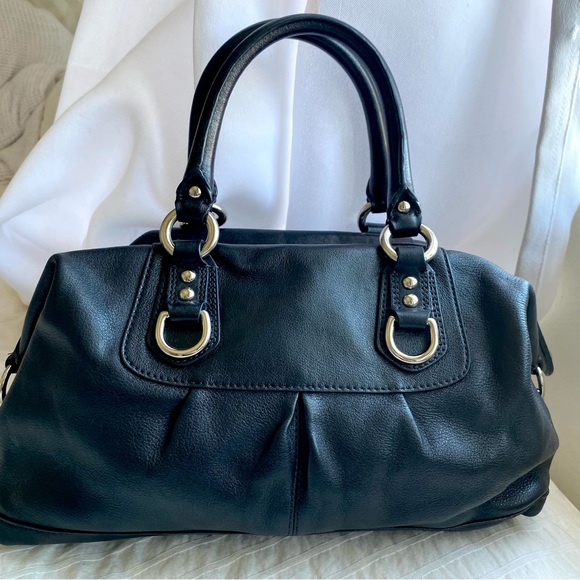 Coach Black Leather Ashley Handbag - Picture 2 of 9